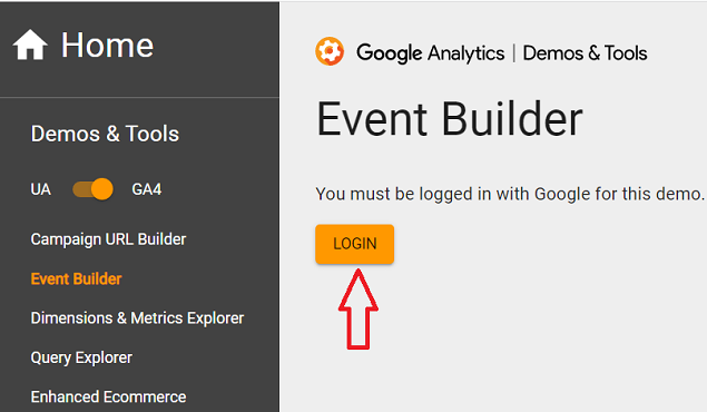 GA4 (Google Analytics 4) Measurement Protocol Tutorial 97 Login to GA4 Event Builder