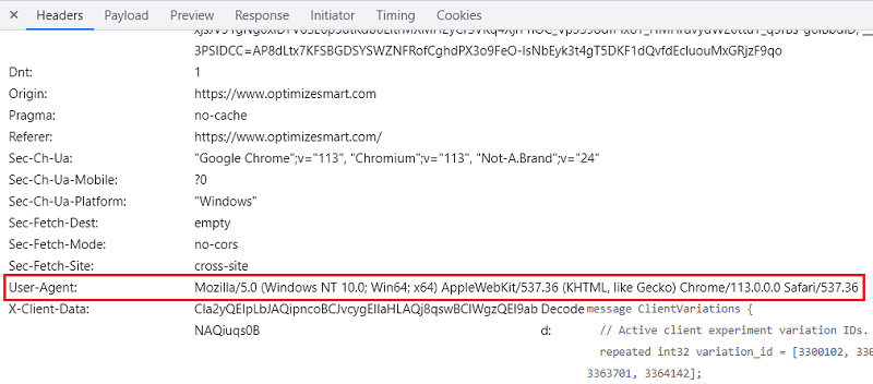 GA4 (Google Analytics 4) Measurement Protocol Tutorial 12 You can see the user agent under ‘Request Header