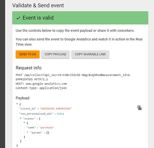 GA4 (Google Analytics 4) Measurement Protocol Tutorial 115 Event is Valid