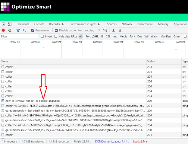 GA4 (Google Analytics 4) Measurement Protocol Tutorial 9 Click on the URL of your web page