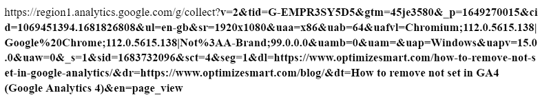 GA4 (Google Analytics 4) Measurement Protocol Tutorial 27 request URL which contains the query string