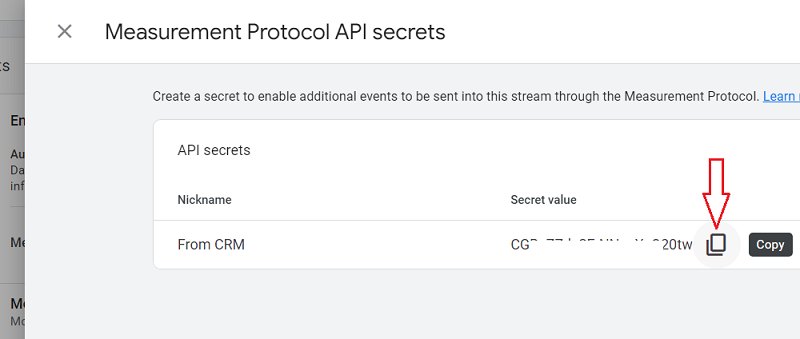 GA4 (Google Analytics 4) Measurement Protocol Tutorial 78 copy the value of the secret key