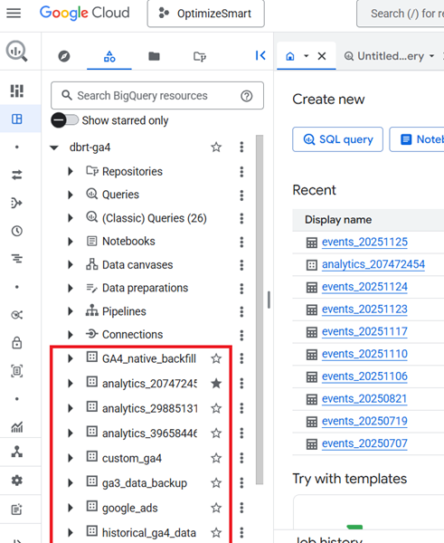 Understanding the BigQuery User Interface 11 you can see the datasets
