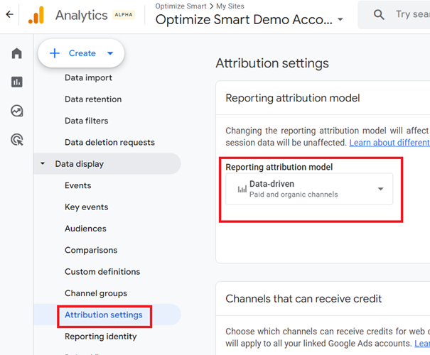 reporting attribution model ga4 2
