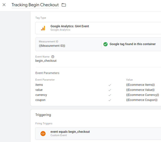 Tracking coupons in GA4 final tag configuration