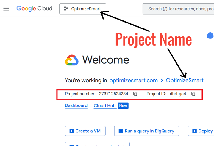 Understanding the BigQuery User Interface 4 project name