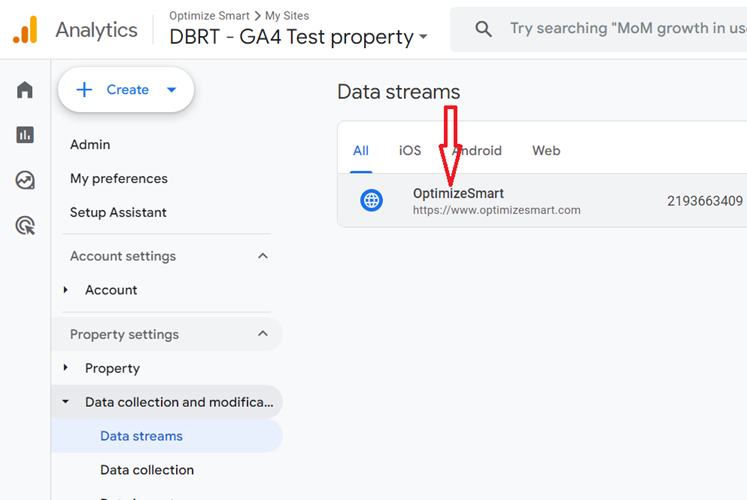 gtag.js – Google Tag in Google Analytics 4 and beyond. 6 Click on the name of your web data stream