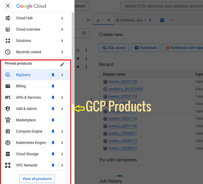 Understanding the BigQuery User Interface 9 gcp products