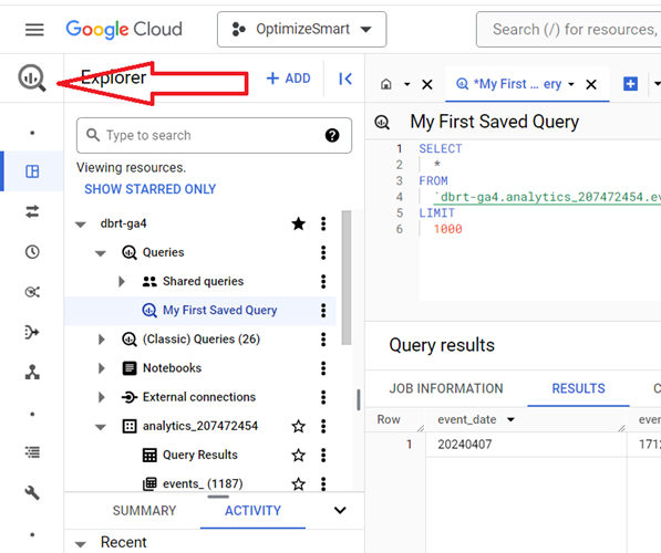 Understanding the BigQuery User Interface 89 Hover your mouse over the magnifying glass