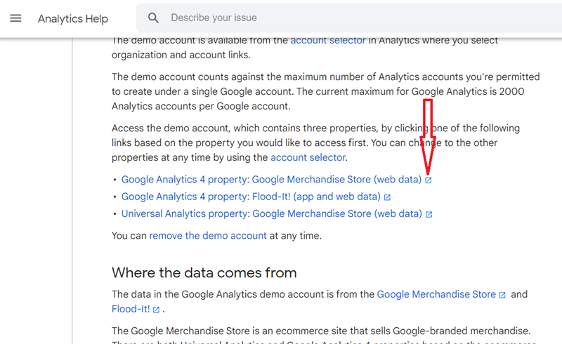 Free GA4 training and tutorial with Certification 3 Click on the button below to open the ‘GA4 Google Merch Shop property