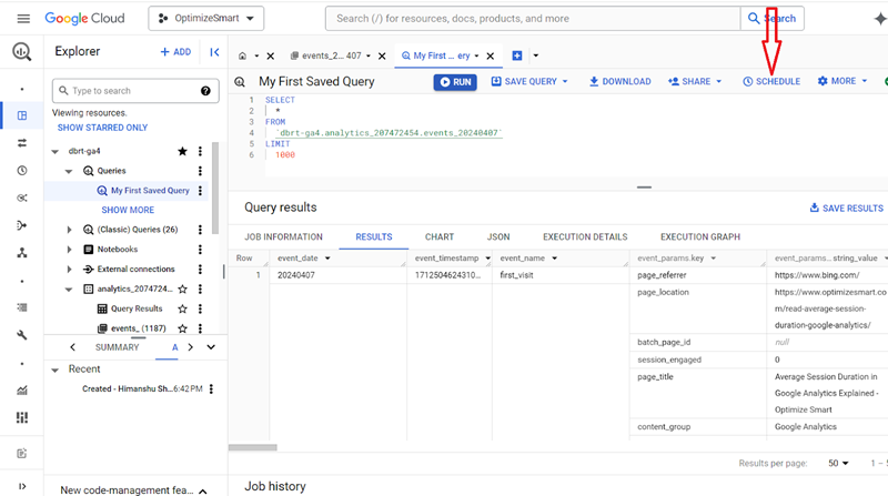 Understanding the BigQuery User Interface 79 To schedule your query