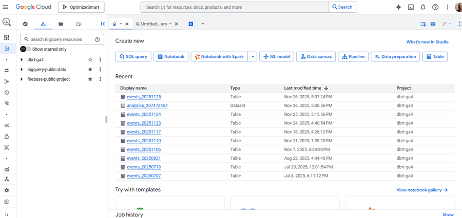 Understanding the BigQuery User Interface 7 This is what BigQuery Studio looks like