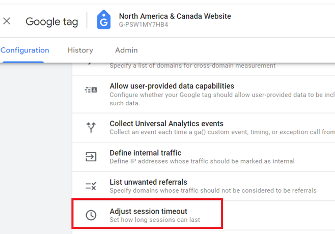 change the session timeout setting