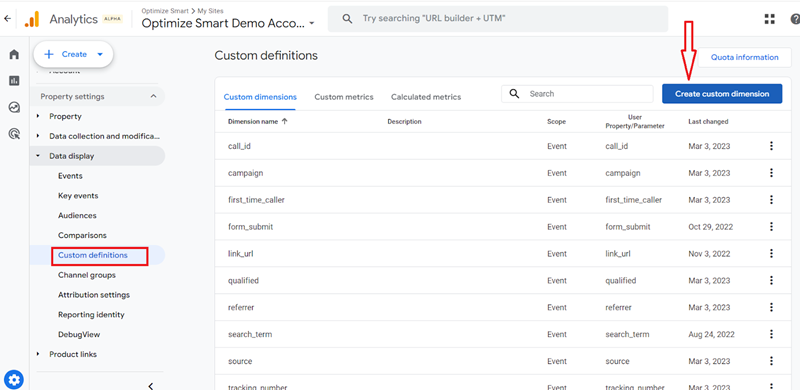 custom event scoped dimensions are user defined dimensions