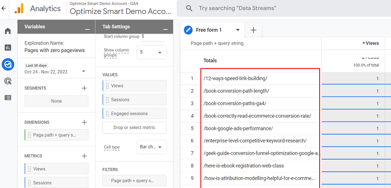 Free GA4 training and tutorial with Certification 82 web pages zero traffic ga4