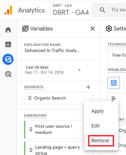 Click on the ‘Remove‘ option