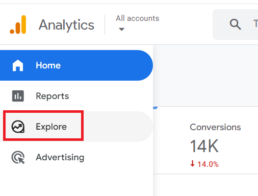 Navigate to ‘Explore in your GA4 property 2