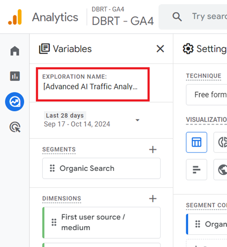 Advanced AI Traffic Analysis GA4