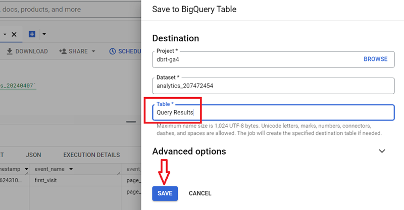 Understanding the BigQuery User Interface 65 Select your dataset
