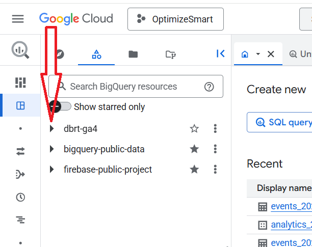 Understanding the BigQuery User Interface 10 click on the project ID