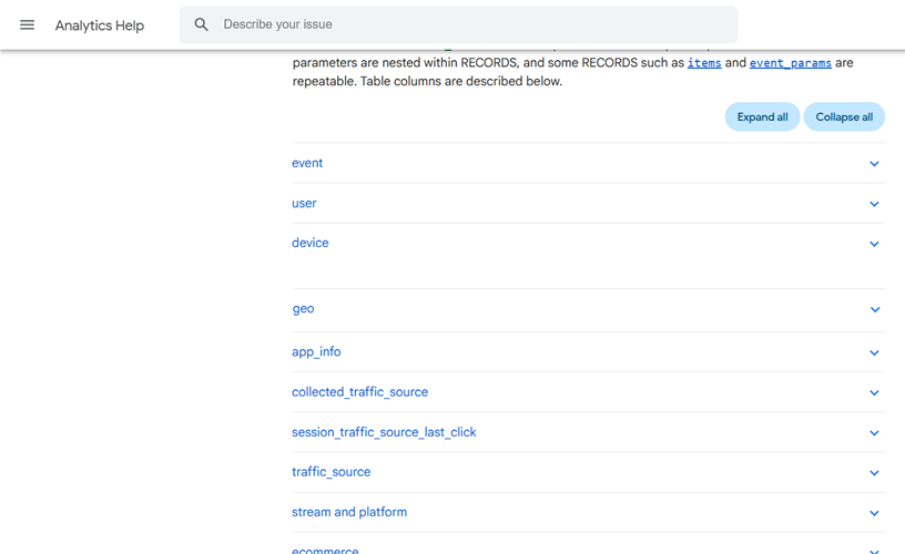 Understanding the BigQuery User Interface 24 BigQuery Export schema help documentation from Google