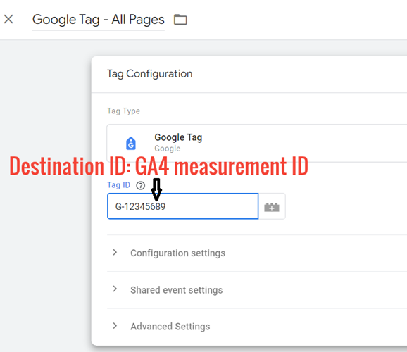 gtag.js – Google Tag in Google Analytics 4 and beyond. 32 destination id google tag
