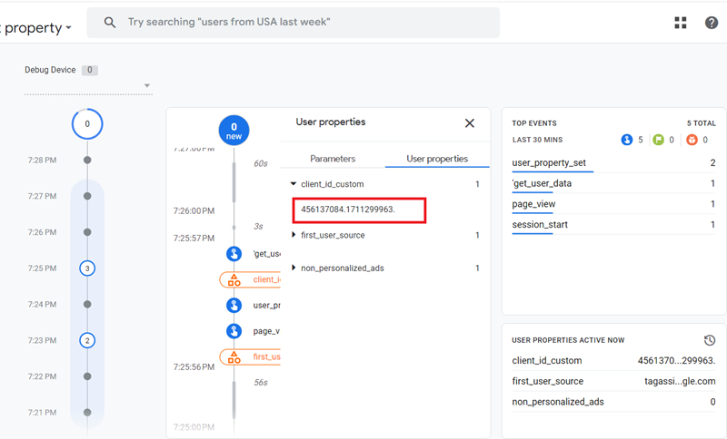 You should now be able to see the captured client ID