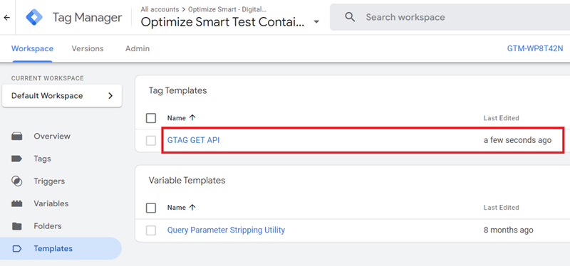 see the new tag template listed under the ‘Tag Templates‘ section