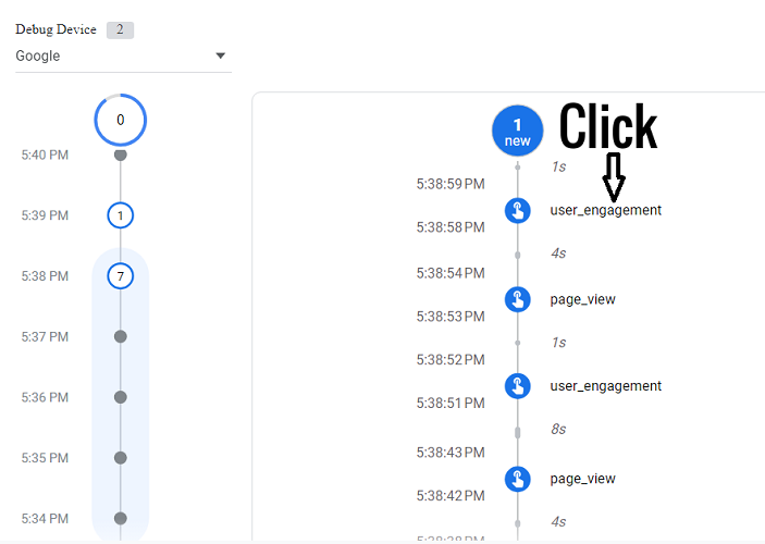 lets click on ‘user engagement event