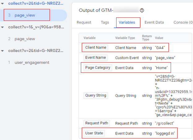 How to set up Data Layer for GTM Server Side Container 21 server variable has values 1