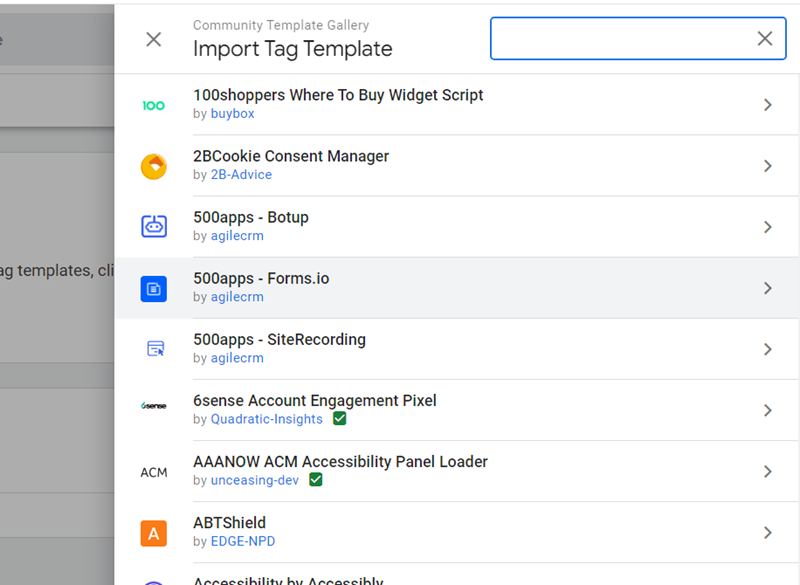 import tag template