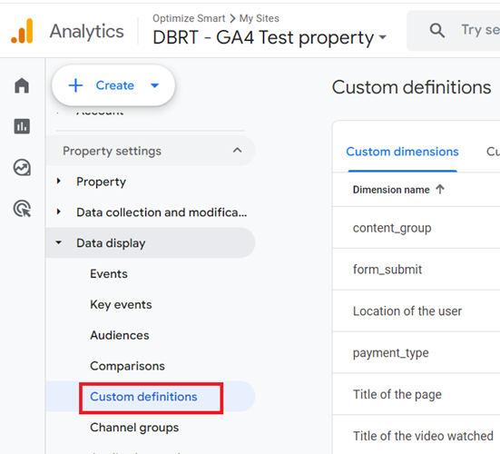 Navigate to the admin section of your GA4 property