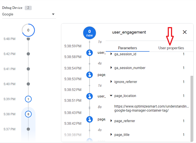 click on the ‘User Properties tab
